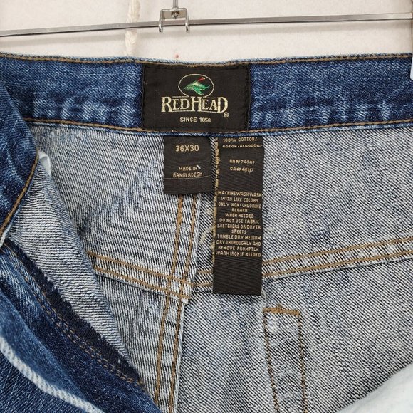 RedHead Jeans Men's Straight Leg 5-Pocket Relaxed Fit Denim Blue 36/30 ach43 - Picture 8 of 12